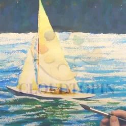 Tranquil Sunset Sailboat Painting in Alabama